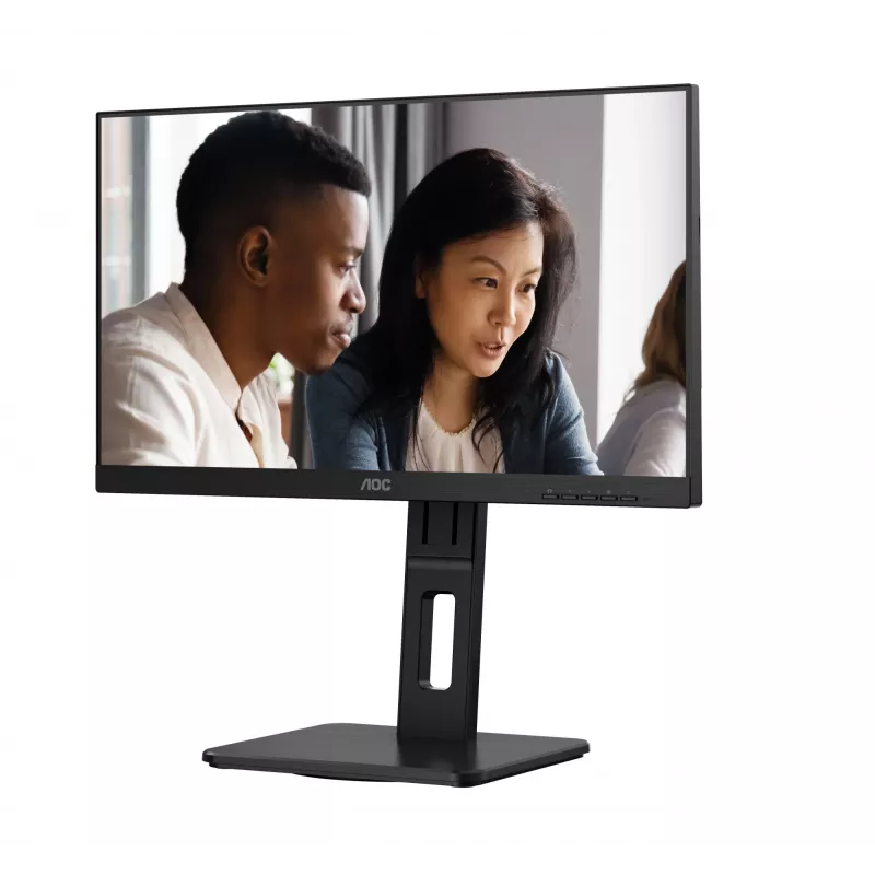 AOC 22E2UMF 21,5 tuuman (54,6 cm) VA-näyttö, 1920 x 1080 Full HD, 75 Hz, 4 ms, HDMI, DisplayPort, VGA, USB-keskitin, kaiuttimet, pivot, korkeussäädettävä, musta