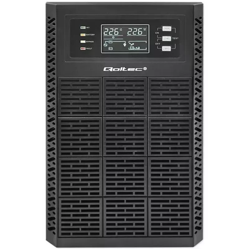 Keskeytymätön virtalähde QOLTEC 52282 3kVA Line-Interactive LCD-näytöllä