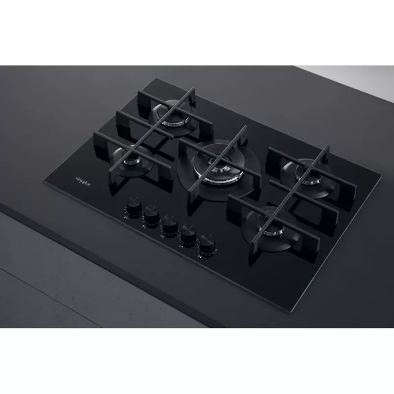 Whirlpool AKWL 728/NB musta kalusteisiin asennettava 75 cm kaasu 5 aluetta