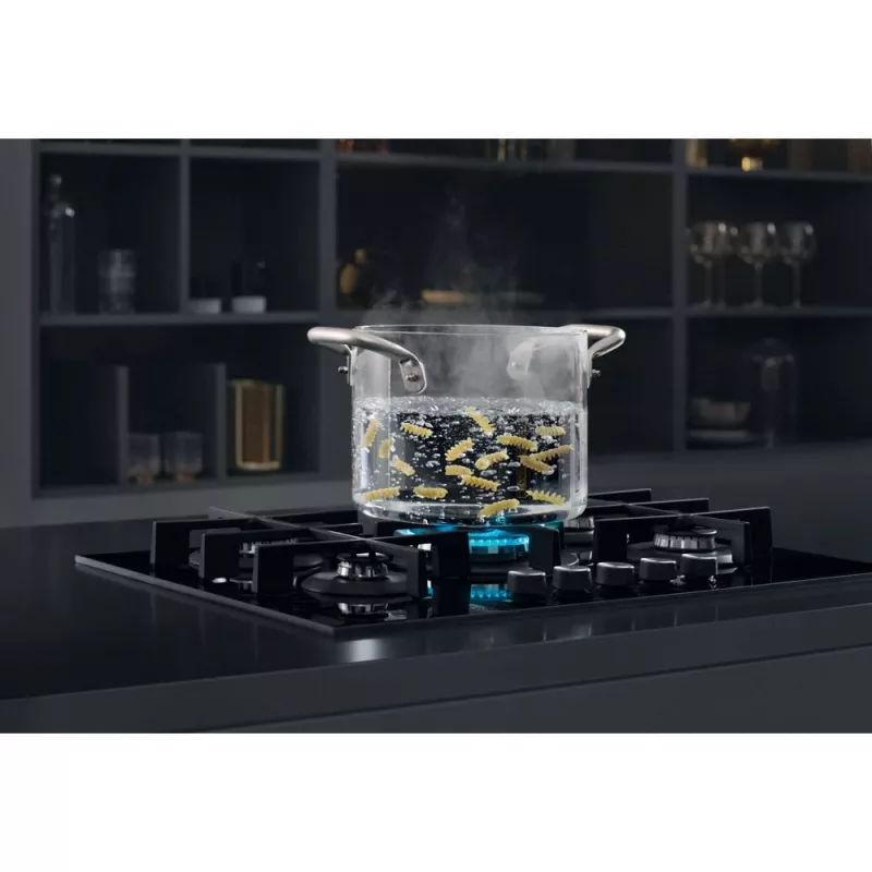 Whirlpool AKWL 728/NB musta kalusteisiin asennettava 75 cm kaasu 5 aluetta