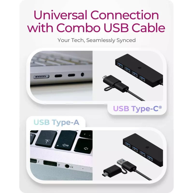 ICY BOX IB-HUB1424-C3 USB 3.2 Gen 1 (3.1 Gen 1) Type-A + Type-C 5000 Mbit/s musta