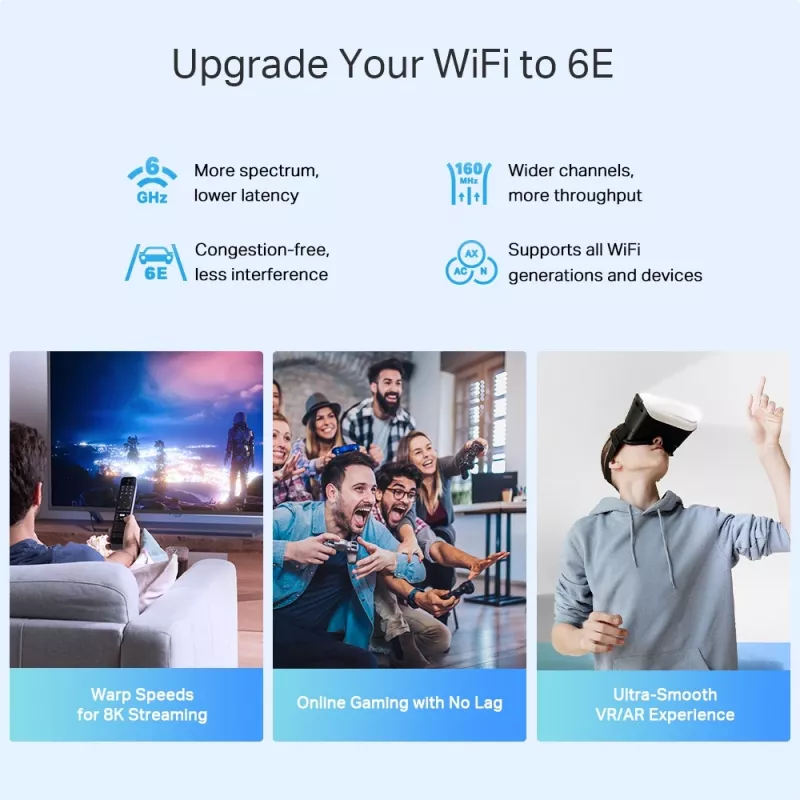 TP-Link AXE5400 Whole Home Mesh Wi-Fi 6E -järjestelmä (Tri-Band), valkoinen, DECO XE75 PRO (3-PACK)