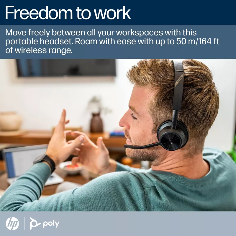 HP Poly Voyager 4320-M Microsoft Teams -sertifioitu kuulokemikrofoni + BT700-sovitin + lataustelakka
