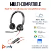 HP Poly Blackwire 3320 stereofoninen USB-C-kuulokemikrofoni + USB-C/A-sovitin