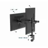 GEMBIRD säädettävä pöytään kiinnitettävä kaksoisnäyttövarsi, 17 inch-32 inch
