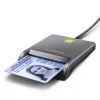 Axagon CRE-SM3T USB-A äly-/ID-kortinlukija, litteä, USB 2.0, 1,3 m, musta, 56 g