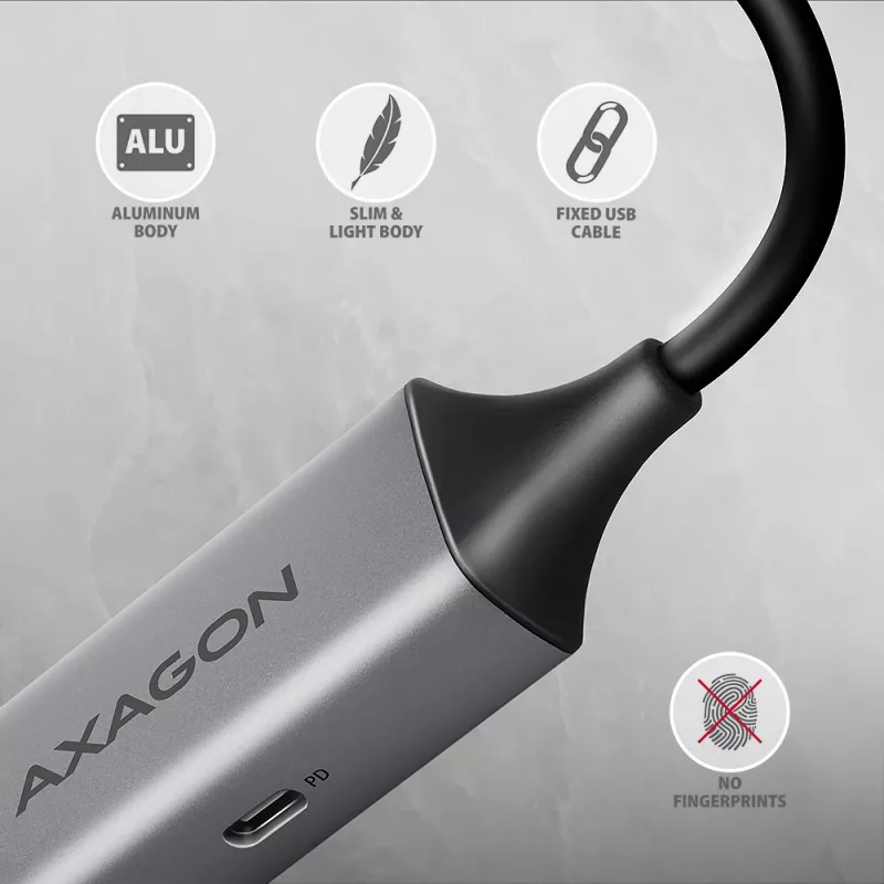Axagon ADE-TXPD USB-C Gigabit Ethernet -sovitin PD 100W