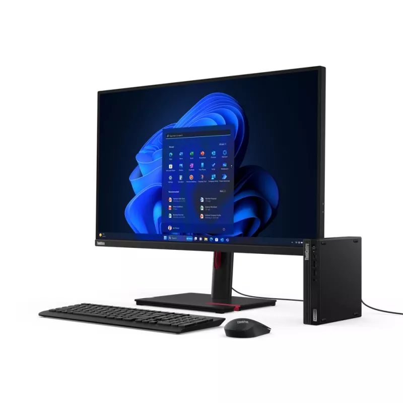 Lenovo ThinkCentre M70q Gen 5 Intel® Core™ i3 i3-14100T 8 GB DDR5-SDRAM 256 GB SSD Windows 11 Pro Mini PC musta