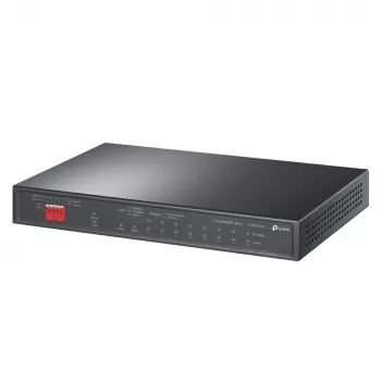 TP-Link 10-porttinen Gigabit-työpöytäkytkin, jossa 6-porttinen PoE+ ja 2-porttinen PoE++