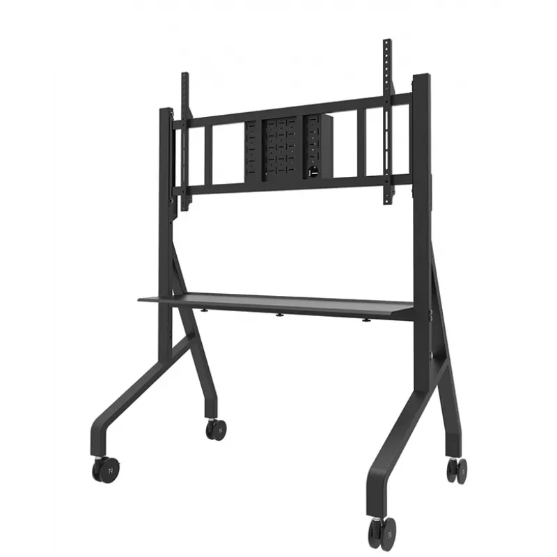 Neomounts MOVE Go XL FL50-575BL1 TV-teline 65-110 tuumaa, enint. 125 kg, korkeus säädettävissä 129-139 cm, VESA 100x100-1100x600, lukittava, TÜV-sertifioitu, musta
