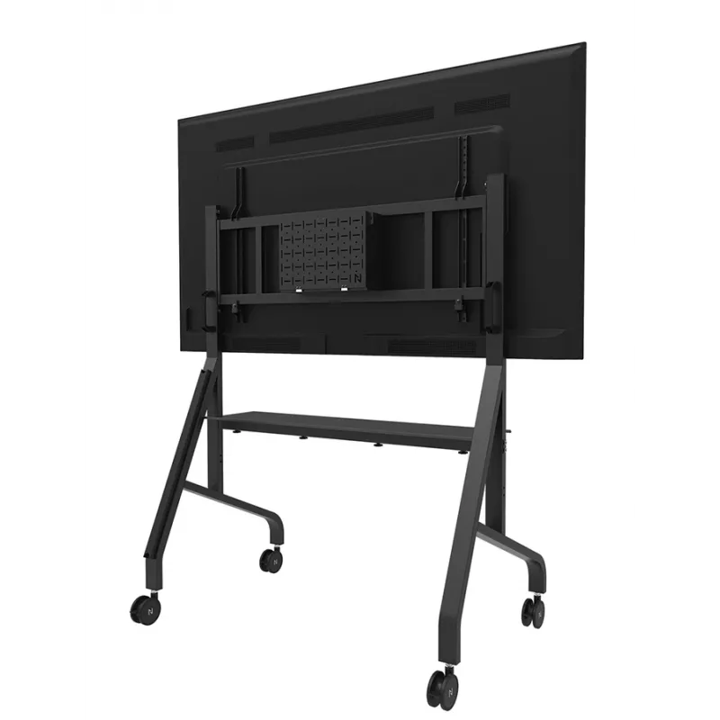 Neomounts MOVE Go XL FL50-575BL1 TV-teline 65-110 tuumaa, enint. 125 kg, korkeus säädettävissä 129-139 cm, VESA 100x100-1100x600, lukittava, TÜV-sertifioitu, musta