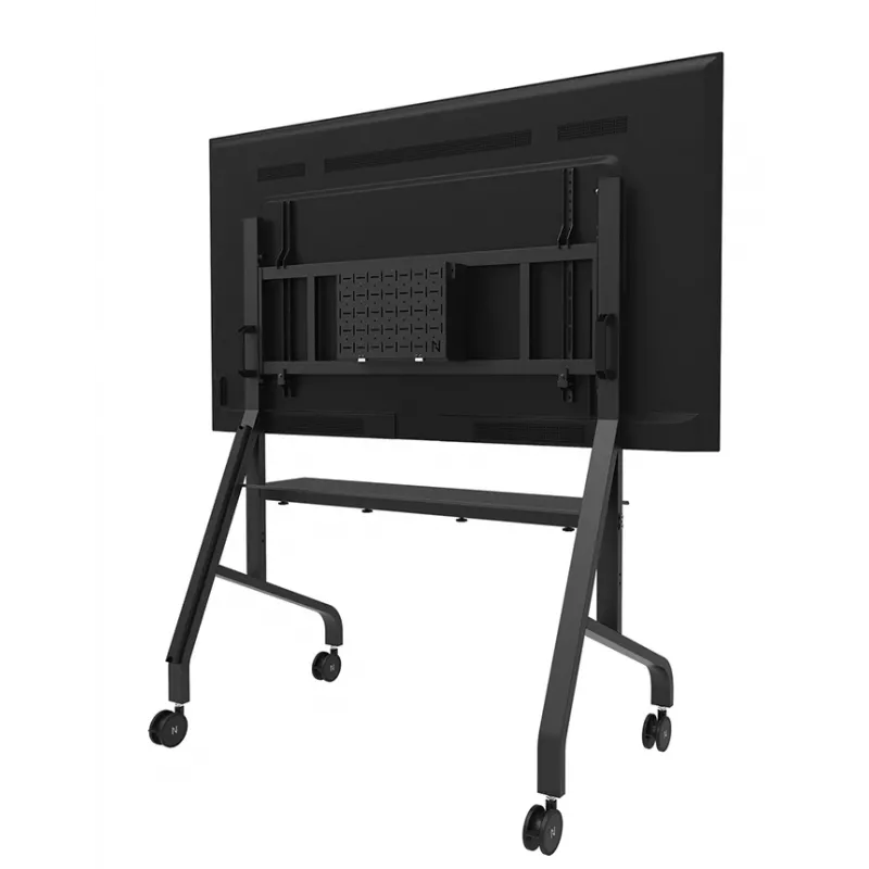 Neomounts MOVE Go XL FL50-575BL1 TV-teline 65-110 tuumaa, enint. 125 kg, korkeus säädettävissä 129-139 cm, VESA 100x100-1100x600, lukittava, TÜV-sertifioitu, musta