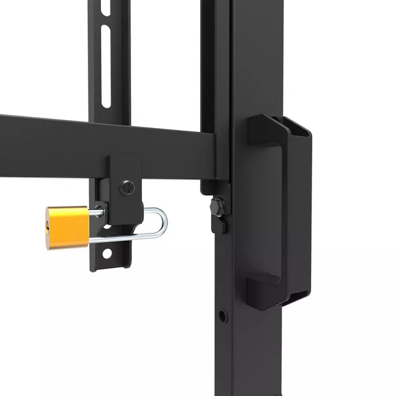 Neomounts MOVE Go XL FL50-575BL1 TV-teline 65-110 tuumaa, enint. 125 kg, korkeus säädettävissä 129-139 cm, VESA 100x100-1100x600, lukittava, TÜV-sertifioitu, musta