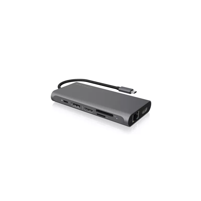 ICY BOX IB-DK4050-CPD johdollinen USB 3.2 Gen 1 (3.1 Gen 1) Type-C antrasiitti