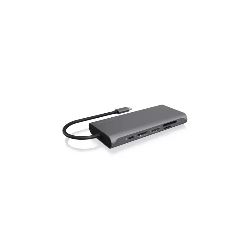 ICY BOX IB-DK4050-CPD johdollinen USB 3.2 Gen 1 (3.1 Gen 1) Type-C antrasiitti