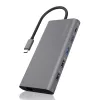 ICY BOX IB-DK4050-CPD johdollinen USB 3.2 Gen 1 (3.1 Gen 1) Type-C antrasiitti