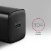 Axagon ACU-PD30 PD3.0 & QC4+ 1x lähtö seinälaturi 30W, sisätila, AC, musta