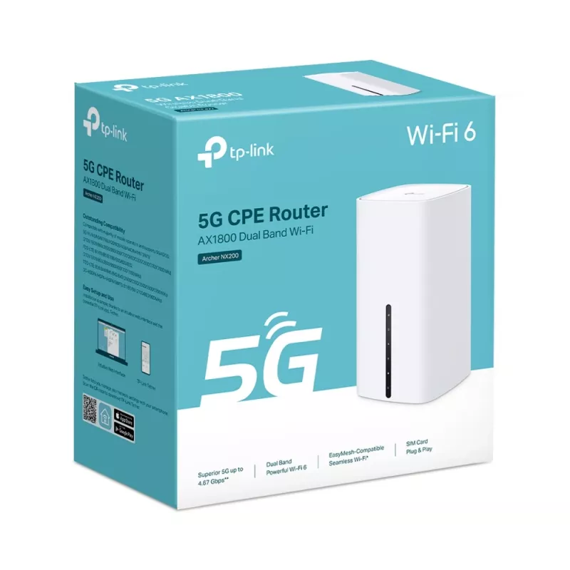 TP-Link Archer NX200 WLAN-reititin Gigabit-Ethernet Dual-Band (2,4 GHz / 5 GHz) 5G valkoinen