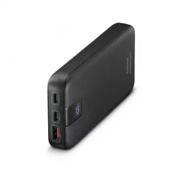Hama PD 20 Power Pack 20000 mAh, lähdöt: 2x USB-C, USB-A, pikalataus, antrasiitti