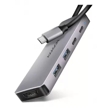 Axagon HMC-5H60 USB 5Gbps -keskitin, 2x USB-A, 1x USB-C, HDMI 4k/60Hz, PD 100W, USB-C-kaapeli