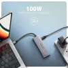 Axagon HMC-5H60 USB 5Gbps -keskitin, 2x USB-A, 1x USB-C, HDMI 4k/60Hz, PD 100W, USB-C-kaapeli