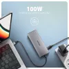 Axagon HMC-6G2L USB 10Gbps -keskitin, 2x USB-A, 1x USB-C, HDMI 4k/60Hz, RJ-45, PD 100W
