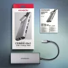Axagon HMC-6G2L USB 10Gbps -keskitin, 2x USB-A, 1x USB-C, HDMI 4k/60Hz, RJ-45, PD 100W