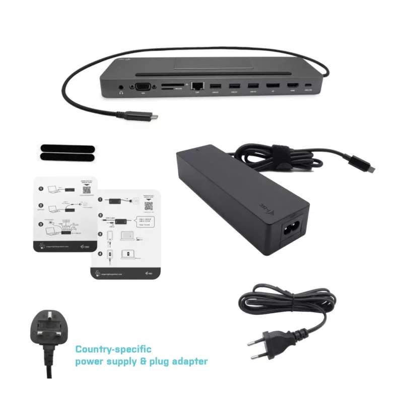 i-tec Metal SB-C ergonominen 4K 3x näyttö -telakointiasema Power Delivery 85 W + yleislaturi 100 W