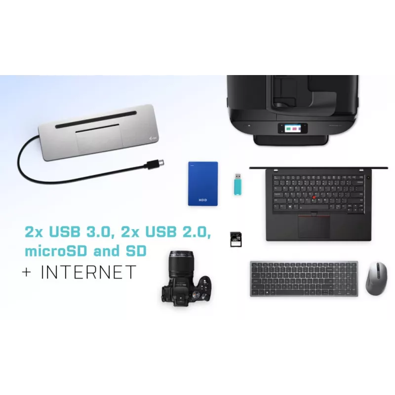 i-tec Metal SB-C ergonominen 4K 3x näyttö -telakointiasema Power Delivery 85 W + yleislaturi 100 W