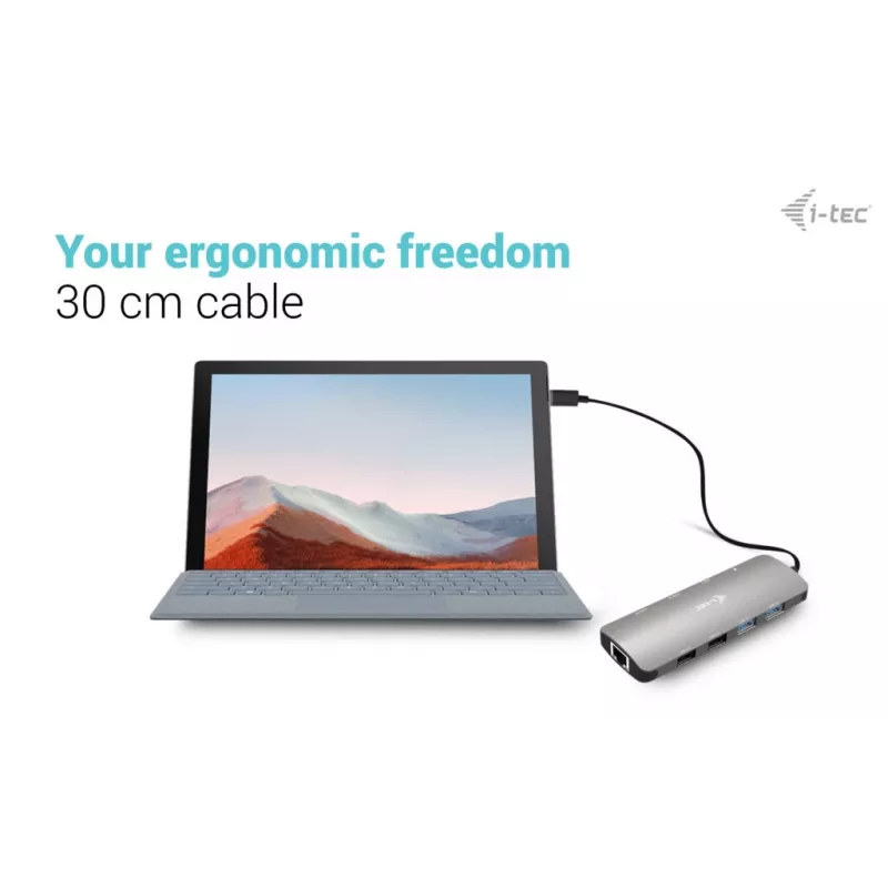 i-tec Metal USB-C Nano 2x näyttö -telakointiasema PD 100 W + laturi 100W