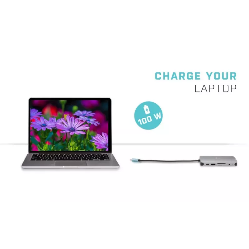 i-tec Metal USB-C Nano -telakka HDMI/VGA LAN + laturi 100 W