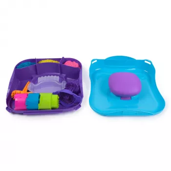 Kinetic Sand, SquishMotion, lahja pääsiäiskoriin, sisältää 1 lb muovailtavaa leikkihiekkaa, leimoja ja 5 työkalua, säilytyslaatikko, sensorinen lelu yli 5-vuotiaille lapsille