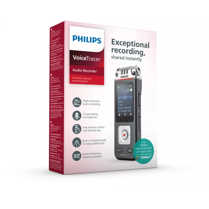 Philips VoiceTracer musta, harmaa