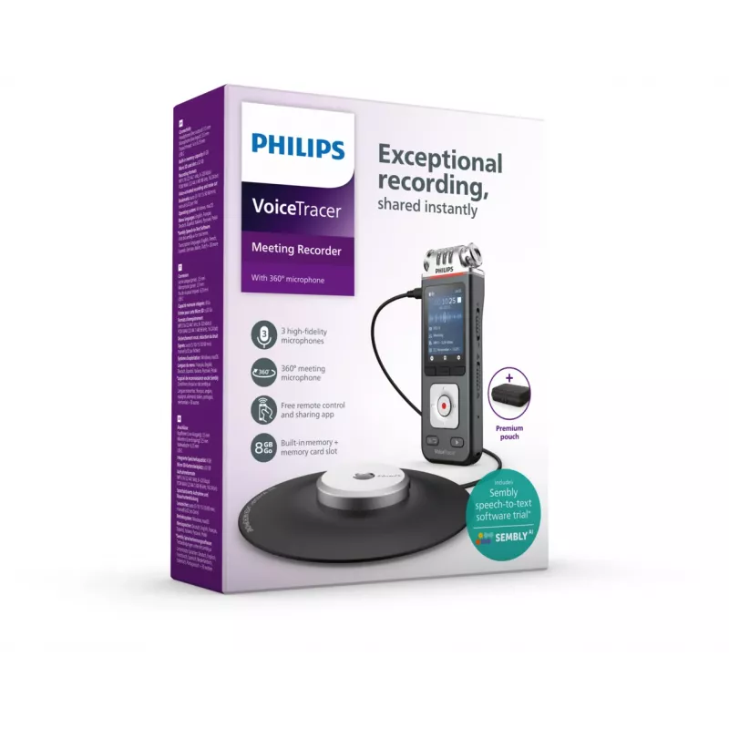 Philips VoiceTracer musta, harmaa