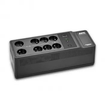 APC Back-UPS, 500VA/300W lattia-/seinäasennus, 230V, 8x ranskalainen/belgialainen pistorasia, USB Type-A-liitäntä, käyttäjän vaihdettava akku