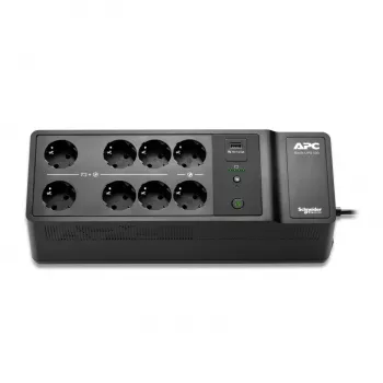 APC Back-UPS, 500VA/300W lattia-/seinäasennus, 230V, 8x CEE 7/3 Schuko -pistorasia, USB Type-A-liitäntä, käyttäjän vaihdettava akku