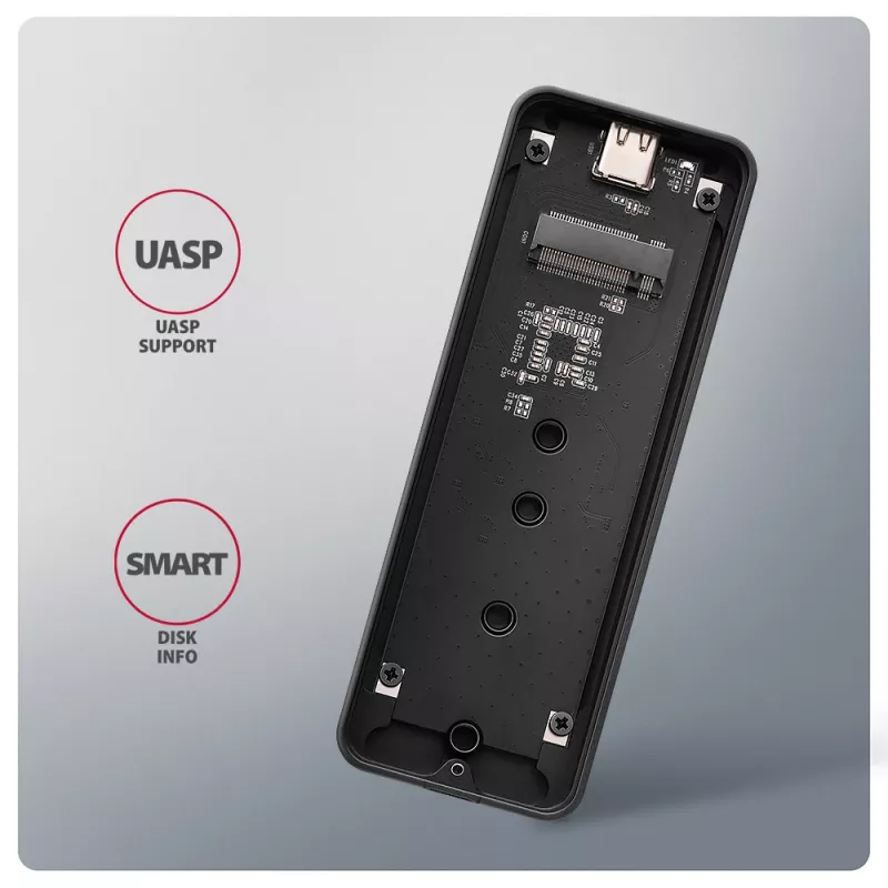 Axagon EEM2-20G USB-C 20Gbps - M.2 NVMe SSD ARMORED -kotelo