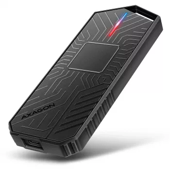 Axagon EEM2-GAM ulkoinen USB-C 10Gbps metallikotelo M.2 NVMe & SATA SSD-asemille. Ruuviton