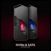 Axagon EEM2-GAM ulkoinen USB-C 10Gbps metallikotelo M.2 NVMe & SATA SSD-asemille. Ruuviton
