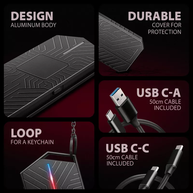 Axagon EEM2-GAM ulkoinen USB-C 10Gbps metallikotelo M.2 NVMe & SATA SSD-asemille. Ruuviton