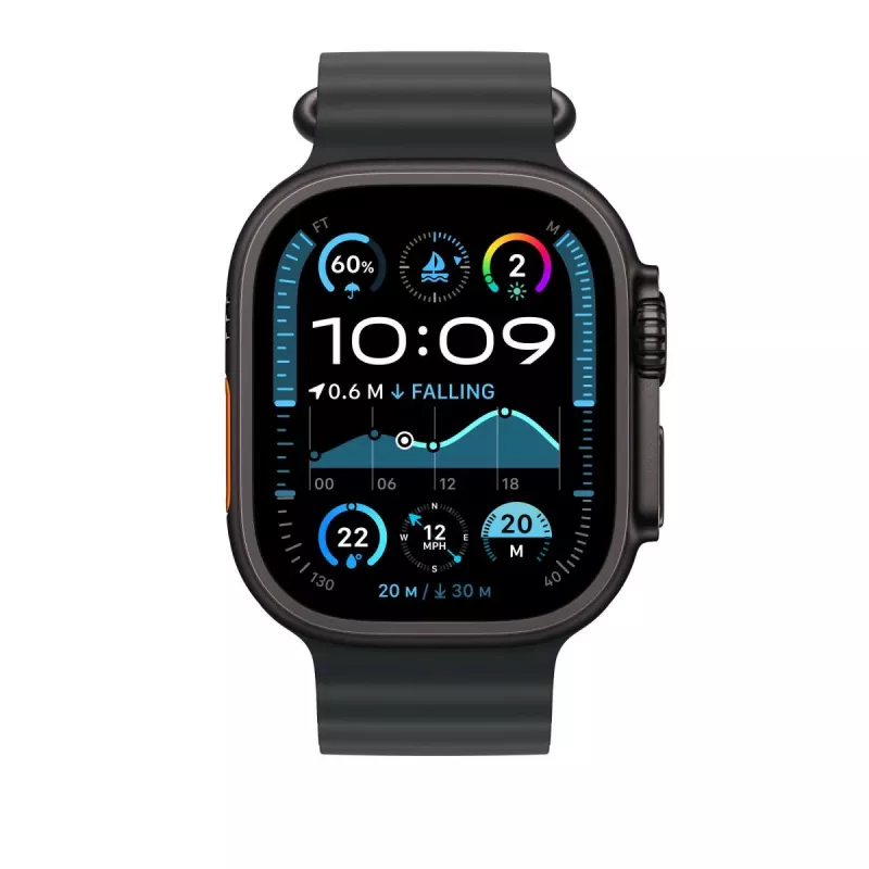 APPLE 49mm musta Ocean Band jatko-osa – Black Titanium Finish