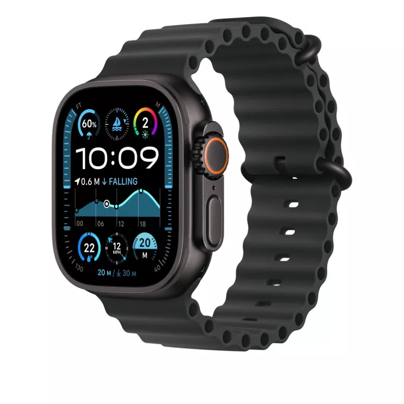 APPLE 49mm musta Ocean Band jatko-osa – Black Titanium Finish