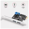 Axagon PCEU-232RS PCIe-ohjain 2x ulk. + 2x sis. USB 5Gbps