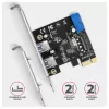 Axagon PCEU-232RS PCIe-ohjain 2x ulk. + 2x sis. USB 5Gbps