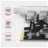 Axagon PCEU-430RS PCIe 2.0 x1 -ohjainkortti, 4x ulkoinen USB-A 5 Gbps (USB 3.2 Gen 1), Renesas PD720201, UASP, SATA 15-pin virtaliitäntä
