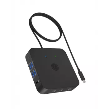ICY BOX IB-DK4090-C telakointiasema USB 3.2 Gen 2 (3.1 Gen 1) Type-C musta