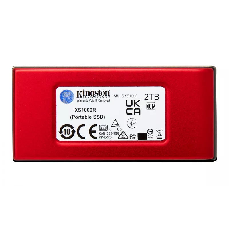 Kingston Technology 2TB XS1000 punainen ulkoinen USB 3.2 Gen 2 kannettava SSD-asema