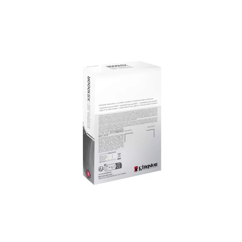 Kingston Technology 2TB XS1000 punainen ulkoinen USB 3.2 Gen 2 kannettava SSD-asema