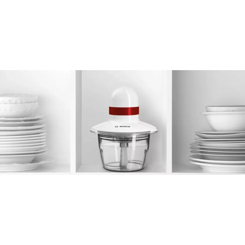 Bosch MMRP1000 sähköinen silppuri 0,8 L 400 W punainen, läpinäkyvä, valkoinen