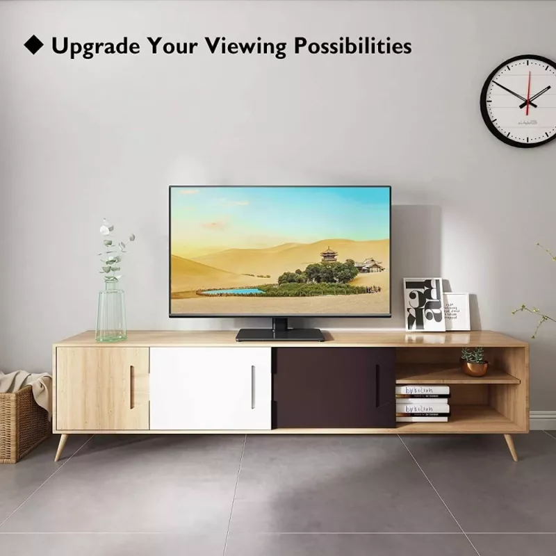 Techly ICA-LCD 323S pöytäjalusta TV:lle / näytölle, 23–43 tuumaa (58,4–109,2 cm), 40 kg, kääntyvä, VESA 200x200, karkaistu lasijalusta, musta